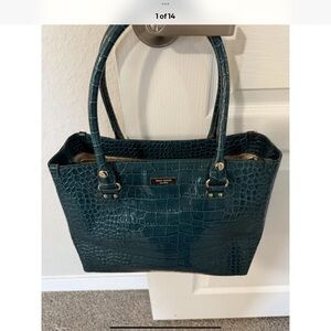 Women’s Kate Spade New York Patent Leather Croc  Print Tote Bag With Dust Bag